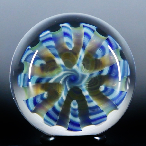 Travis Weber 2006 blue spiral cushion marble. by Travis Weber