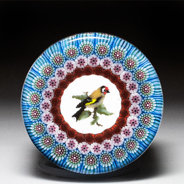 Mike Hunter 2006 dafties balloon faces encased surface design miniature paperweight. by Twists Glass Studio