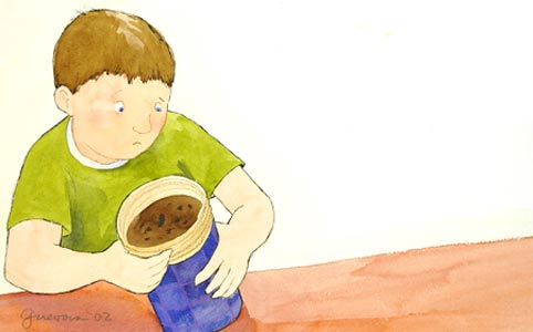 Boy Looking At Soup by  Susan Guevara - Masterpiece Online