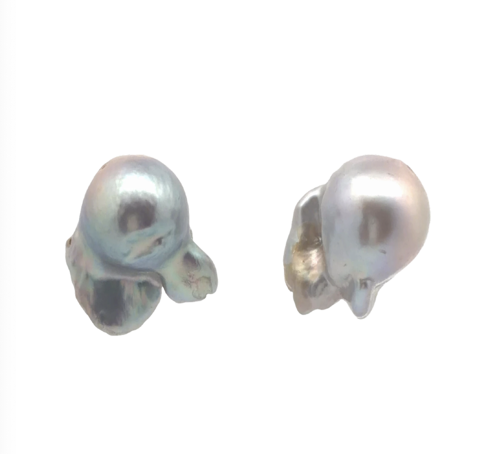 Image of Baroque Silver Jumbo Freshwater Clip on Earrings by Marcia McDonough