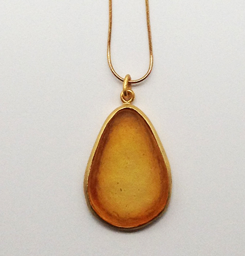 Image 1 for Large Pear Shape Pendant in Brown Large Pear Shape Pendant in Brown