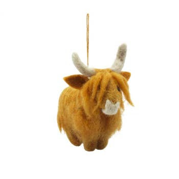 Highland Cow - Handmade Felt Ornament