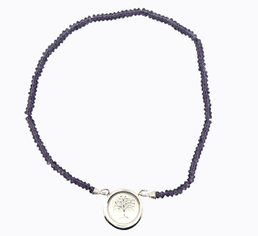 Image of 6 mm Faceted High-Quality Amethyst Beads with Hand Cast Sterling Hooks by Marcia McDonough