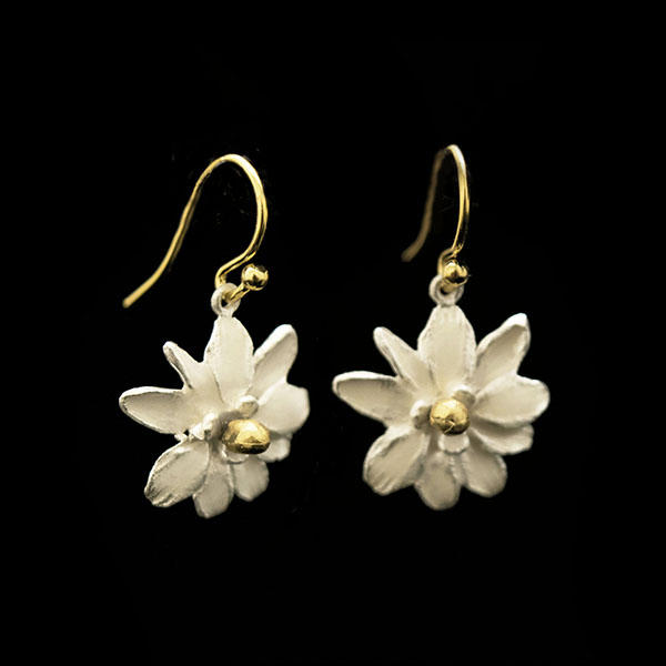 Magnolia Flower Wire Earrings