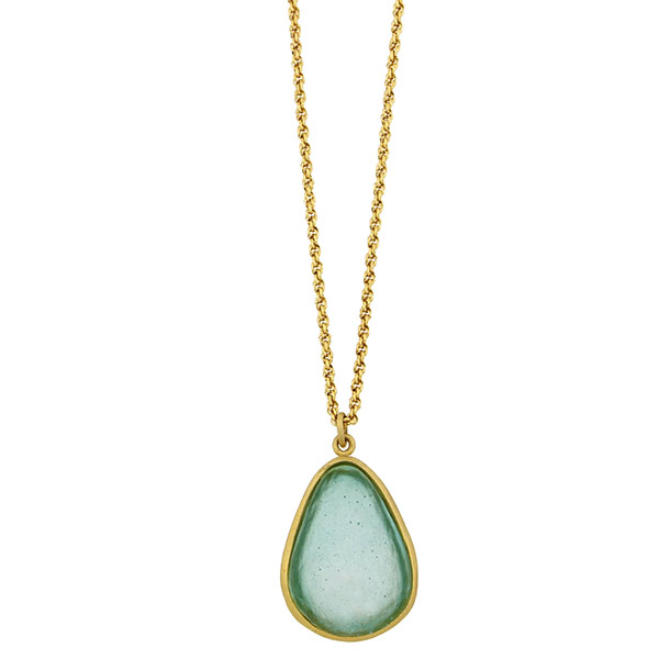 Large Pear Shape Pendant in Teal