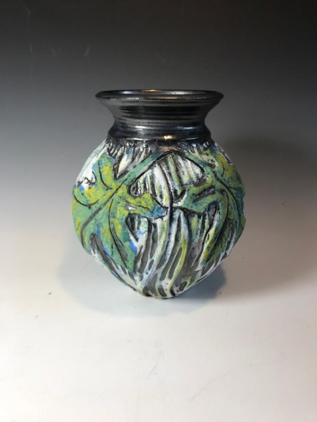 Green Maple Leaf Vase