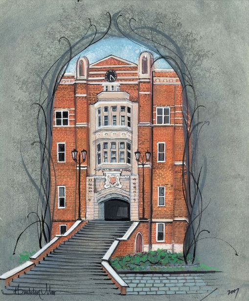 OTTUMWA HIGH SCHOOL by  P. Buckley Moss  - Masterpiece Online