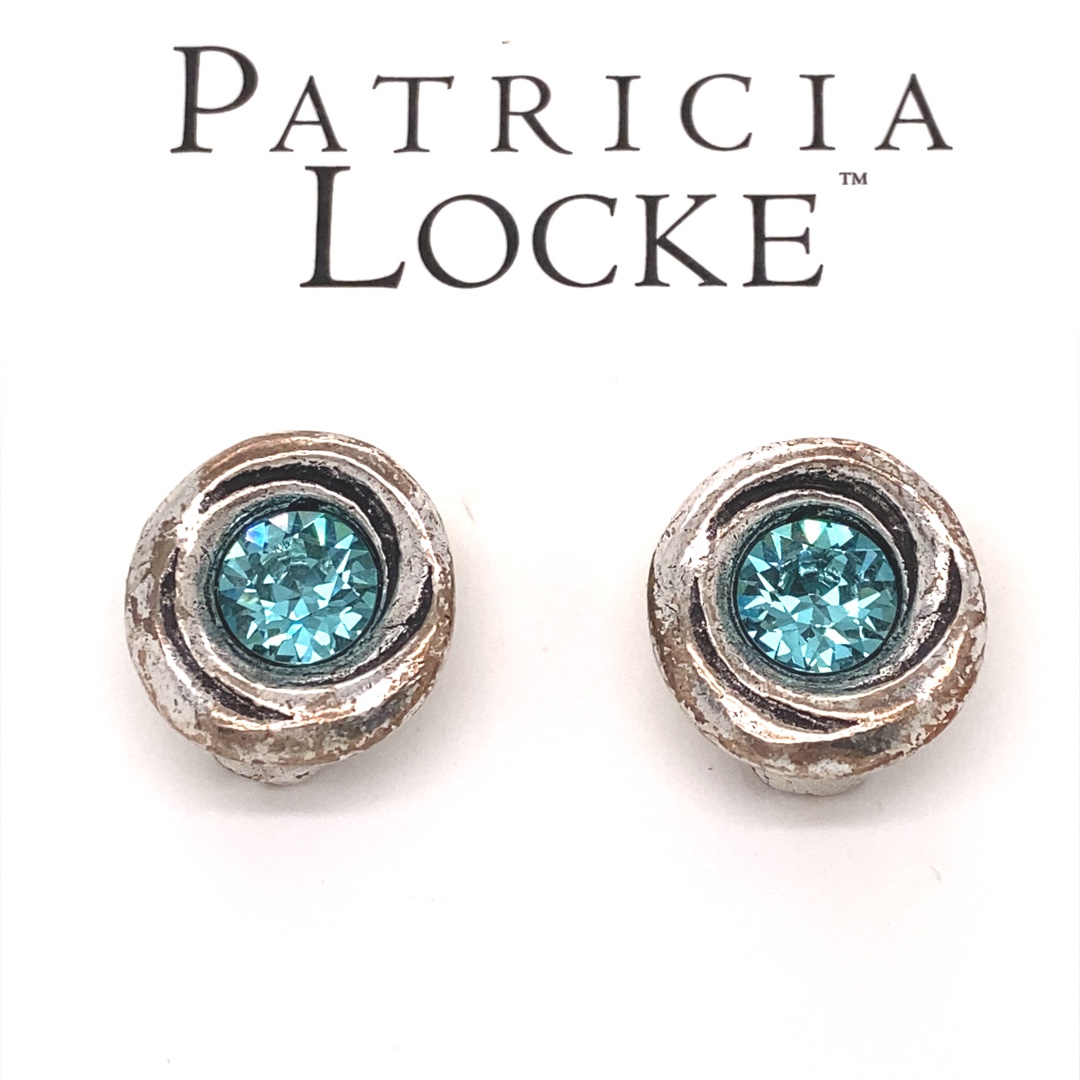 Amala Clip Earring in Silver, Light Turquoise Crystal