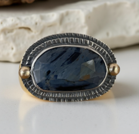 Image of Sterling Silver and Pietersite Ring, Size 7.5 by Pam Sable