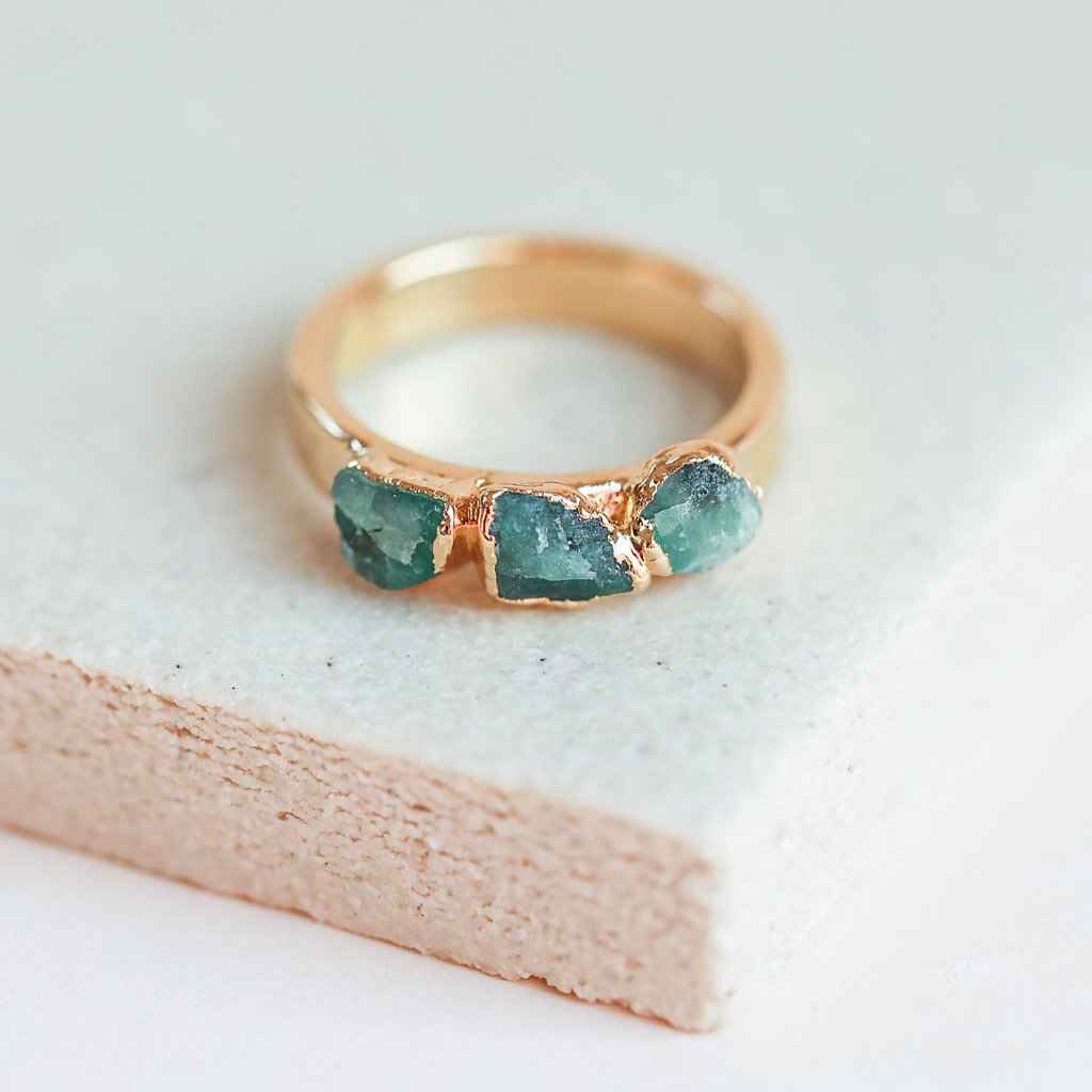 Emerald Stacking Ring Size 7 Gold