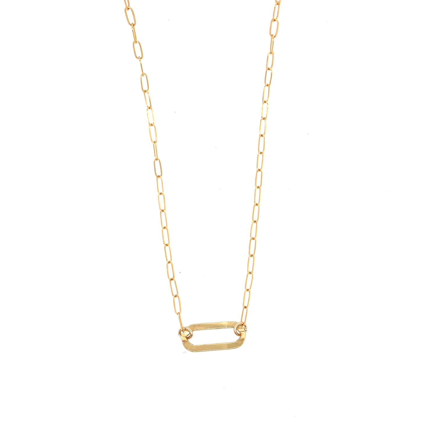 Image of 14k Gold Fill Large Sturdy Link Center Paperclip Necklace by  RACH B Jewelry