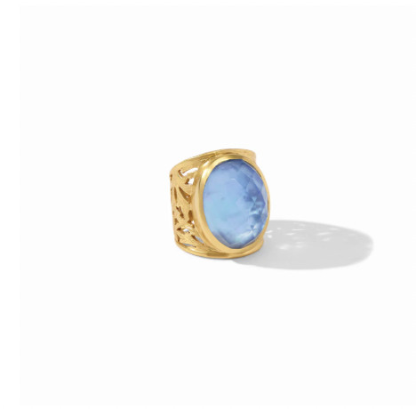 Iridescent Chalcedony Blue Ivy Statement Ring - Size 8