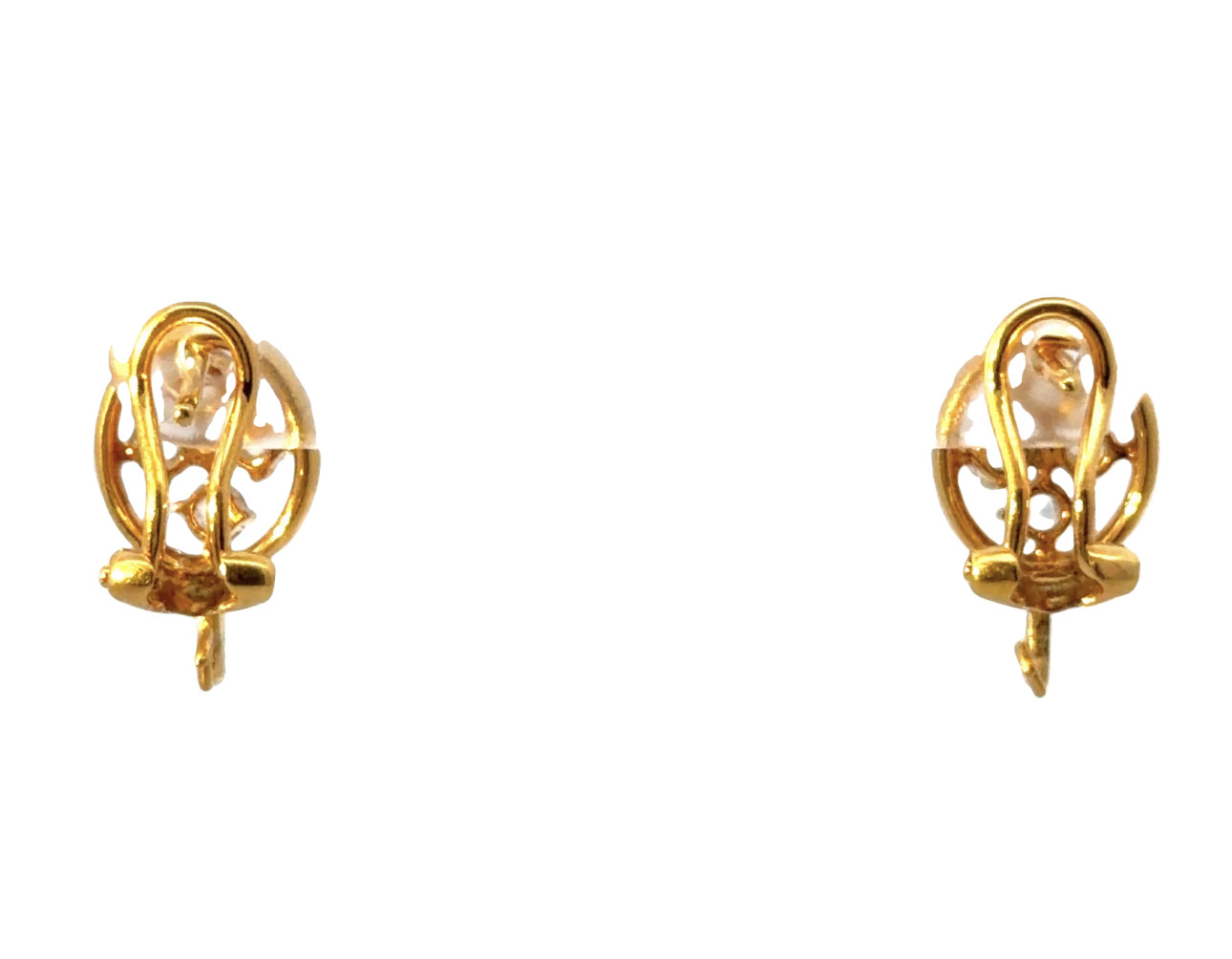 Image 4 for 18 Karat Yellow Gold and Rose Cut Fancy Diamond Earrings with Detachable Misshapen Jumbo Dangles