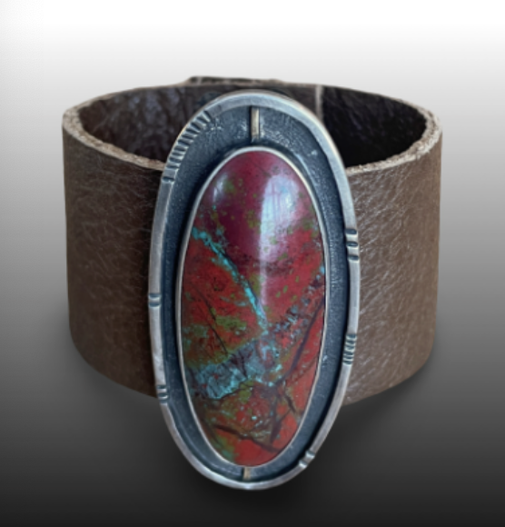 Image of Sonoran Sunrise Leather Cuff by Pam Sable