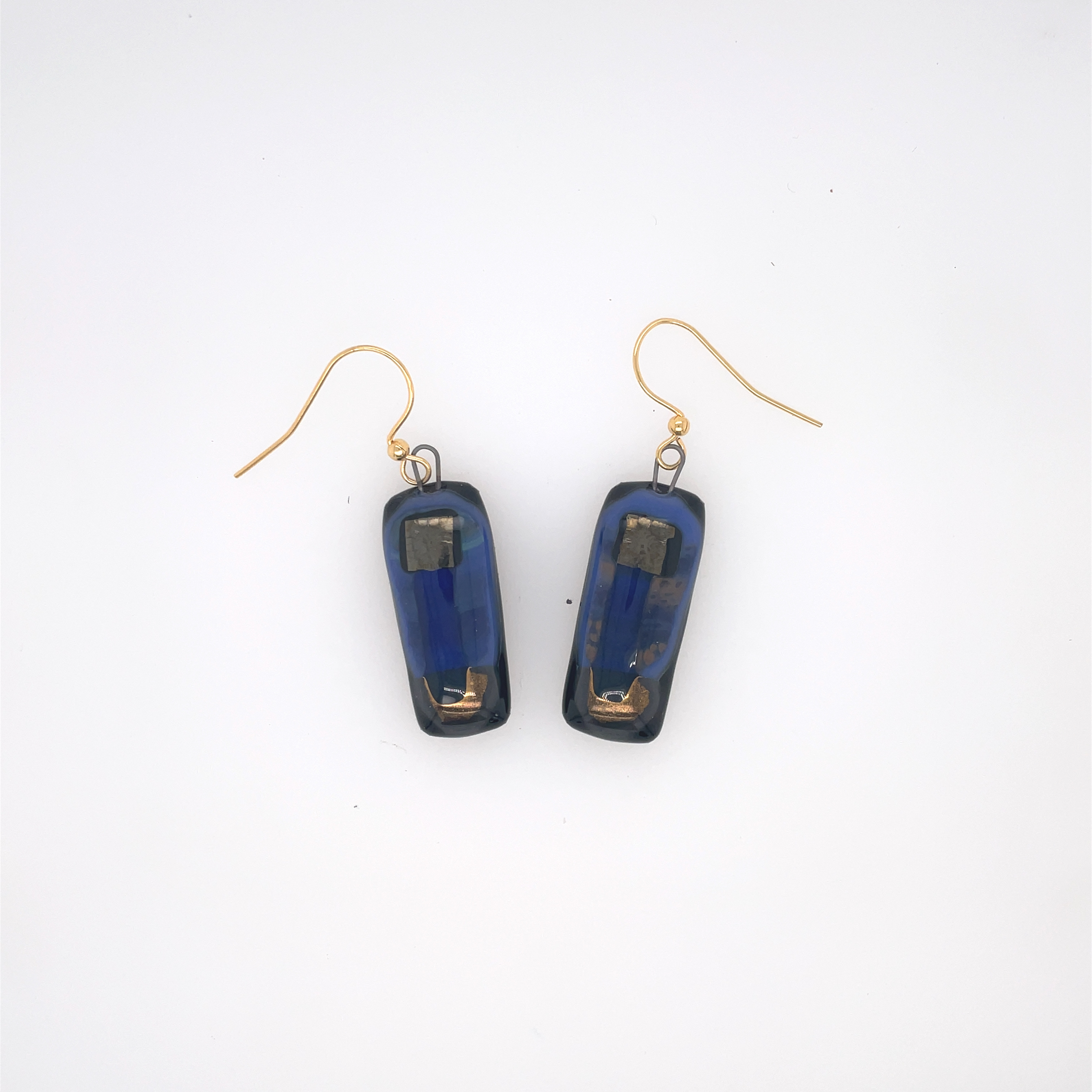 Blue and Bronze Earrings