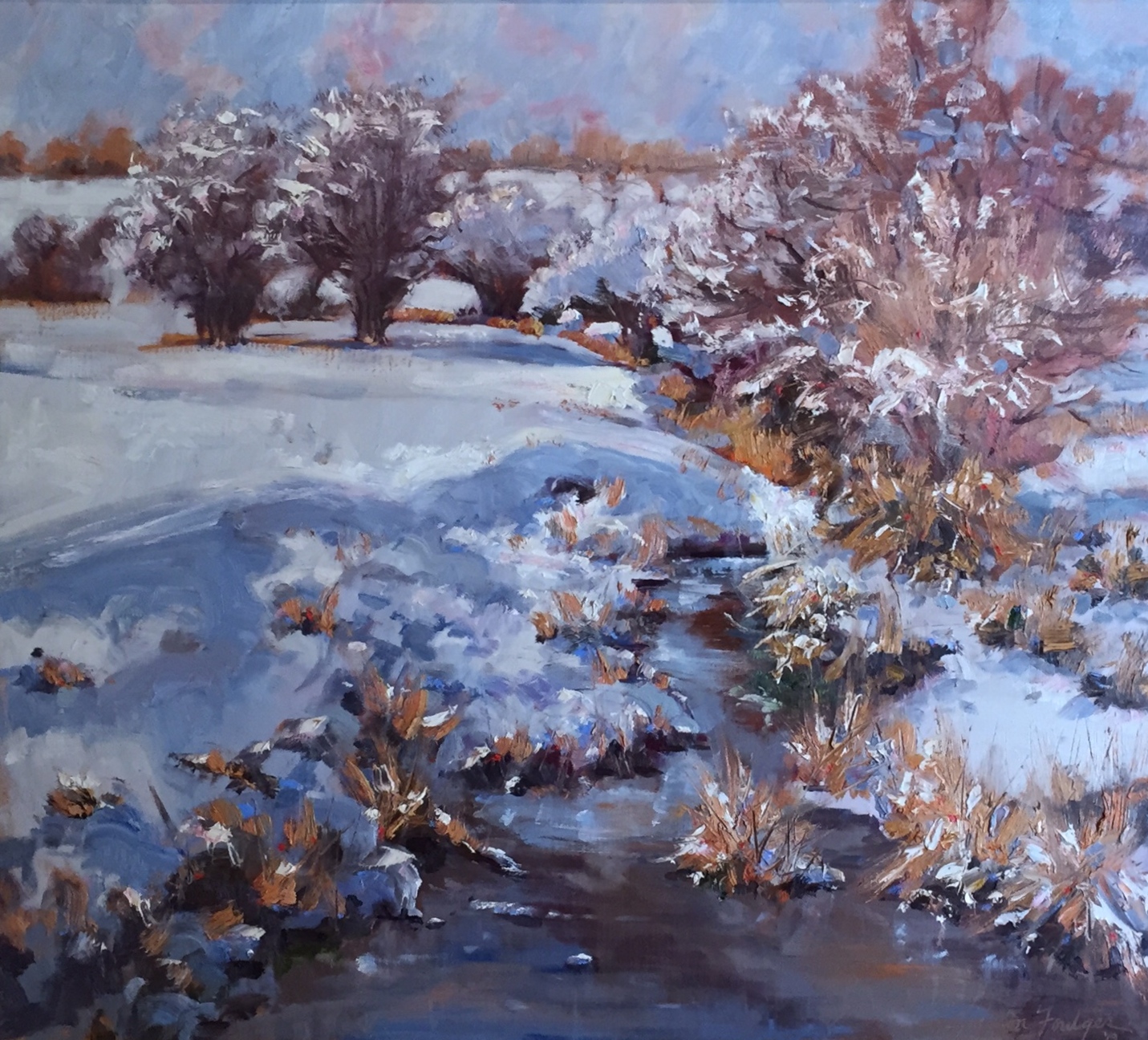 Winter Stream Impress... by  Graydon Foulger - Masterpiece Online