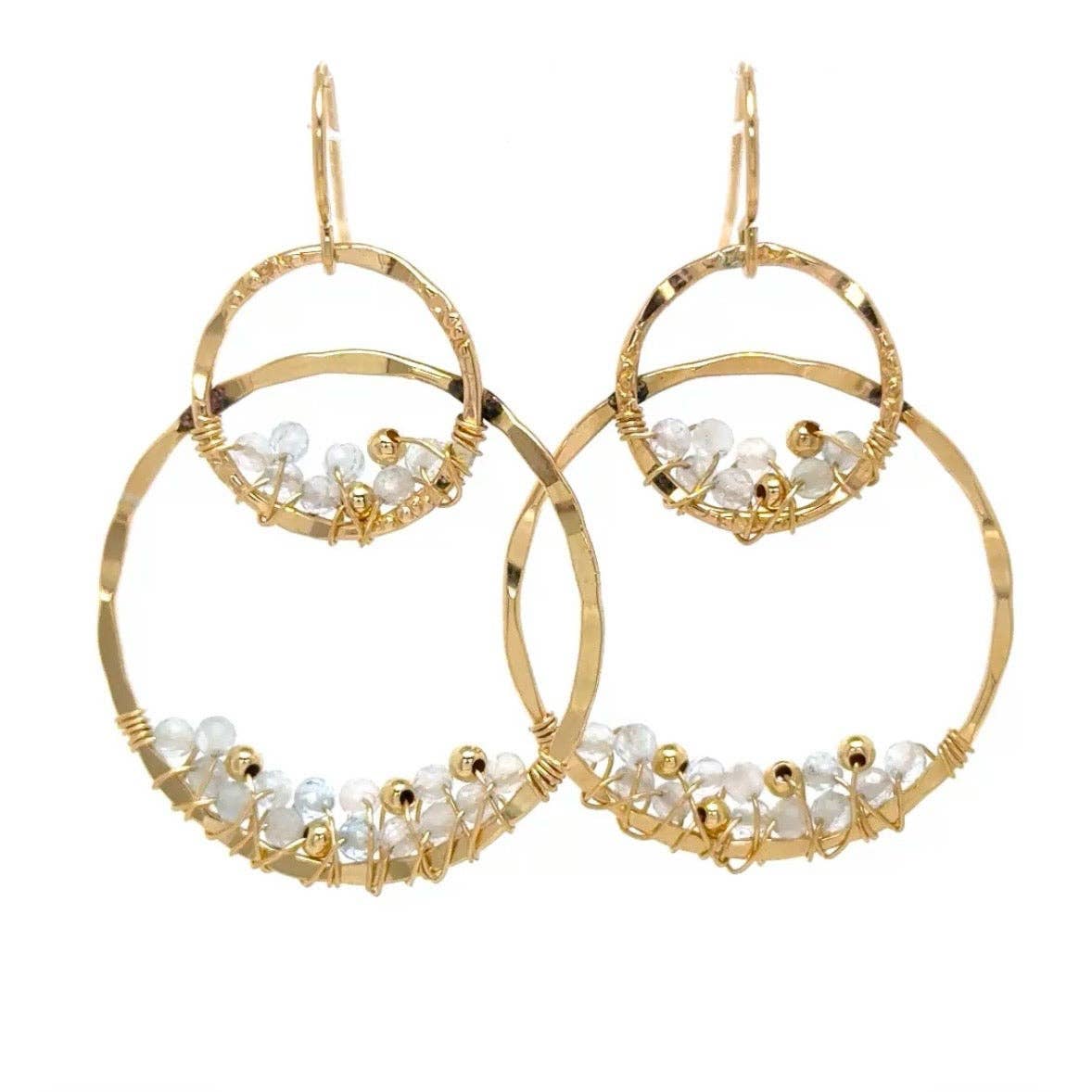 Image of Duo Circle Gem Wired Earrings by Mabel Chong