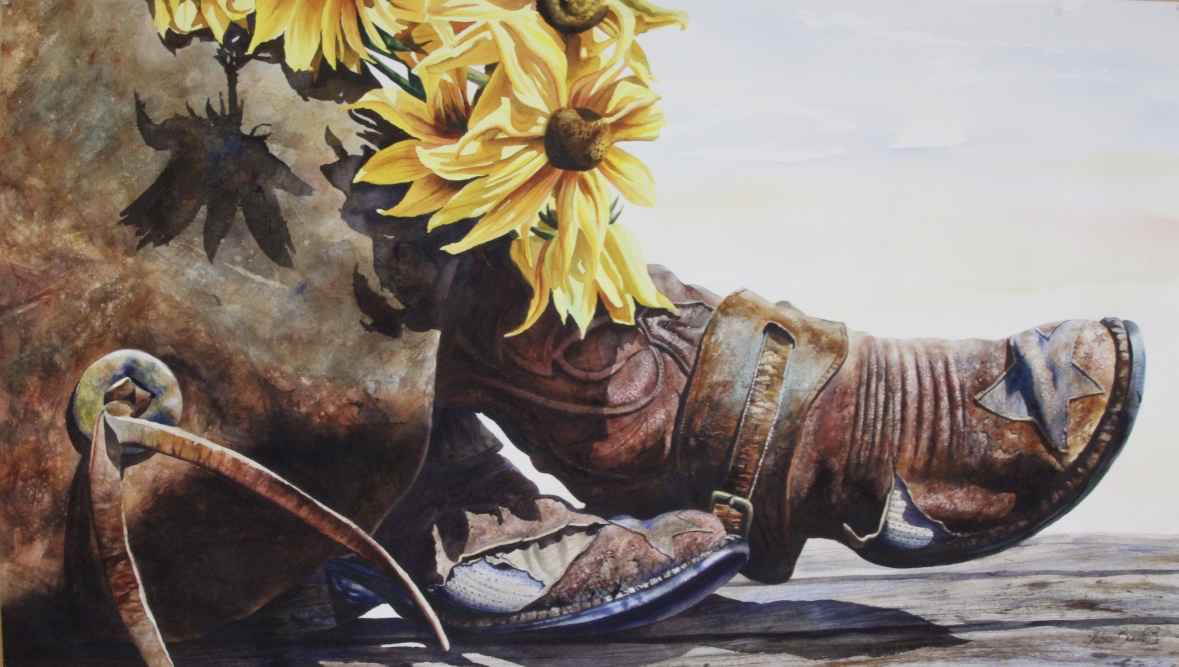 New Flowers Old Boots by  Nelson Boren - Masterpiece Online