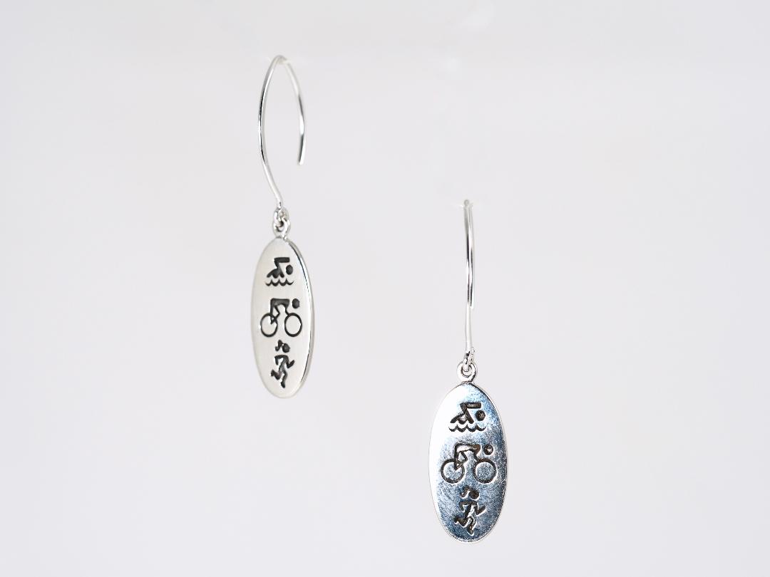 Image of Sterling Triathlon Earrings by Barbara Rand