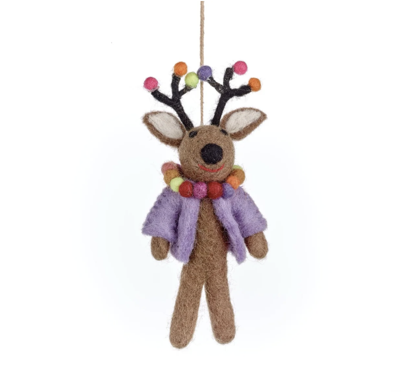 Image of Donner the Neon Reindeer - Handmade Felt Ornament by  Felt So Good