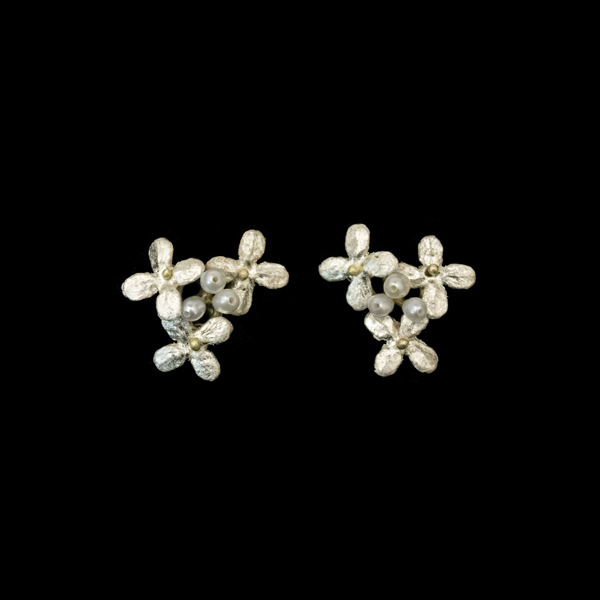 Image of White Hydrangea Post Earrings by Michael Michaud