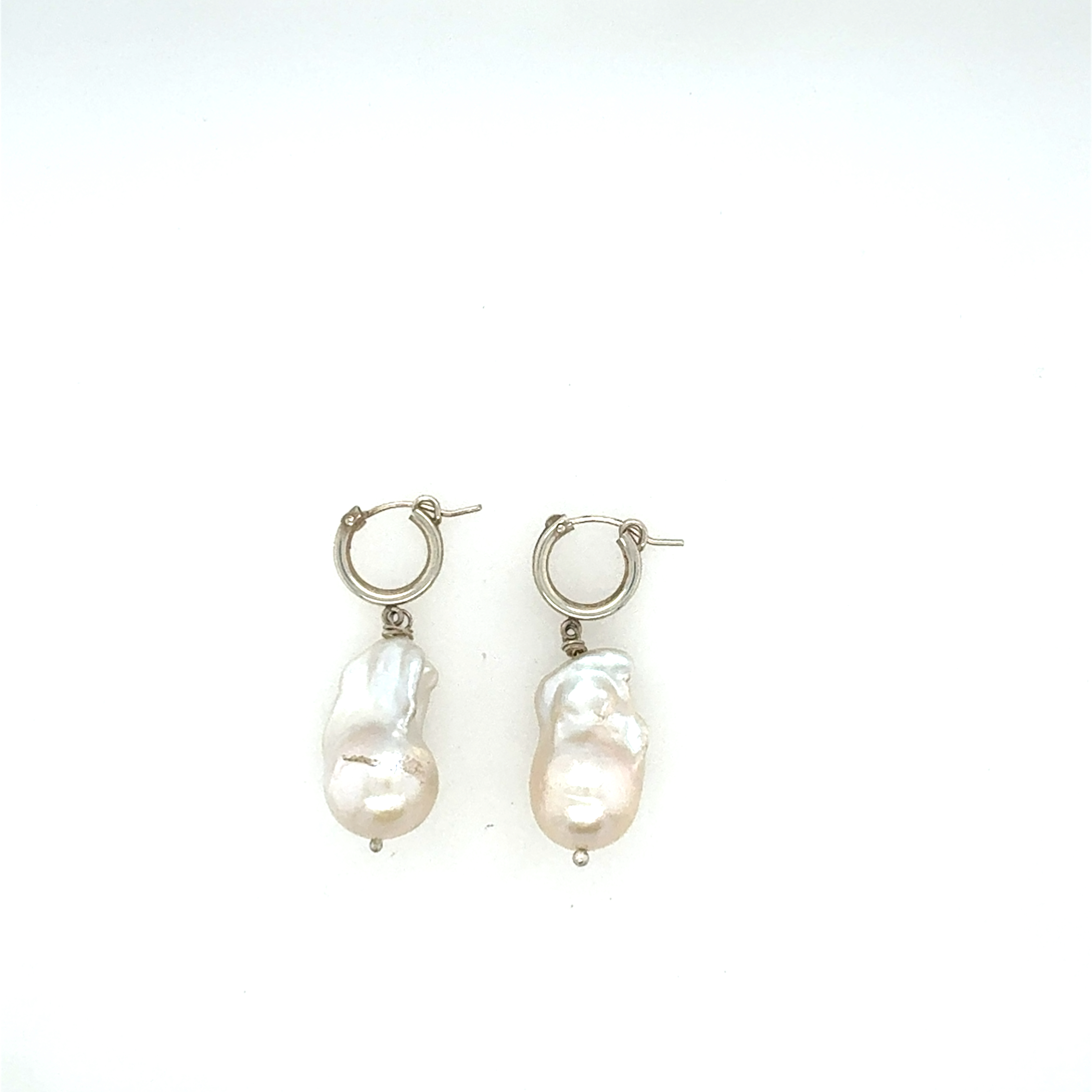 Image of Earrings Baroque Pearl Large White by Olga Ganoudis