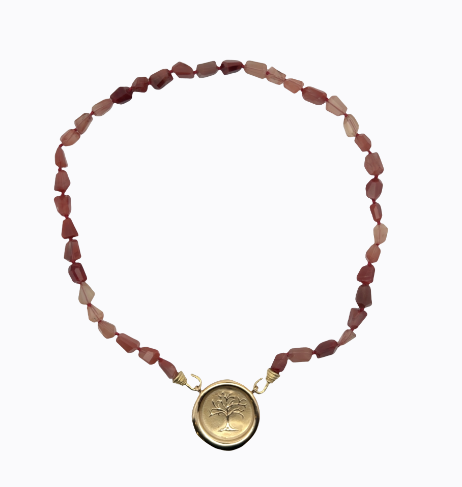 Image of Andecine Faceted Nuggets with Hand Cast Bronze Gold Matte Hooks by Marcia McDonough
