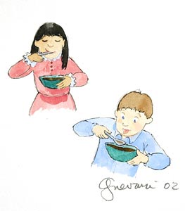 Kids Eating Mud Soup by  Susan Guevara - Masterpiece Online