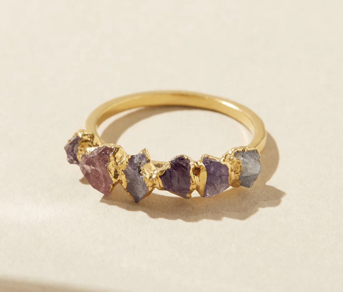 Purple Ombre Ring Size 6 Gold