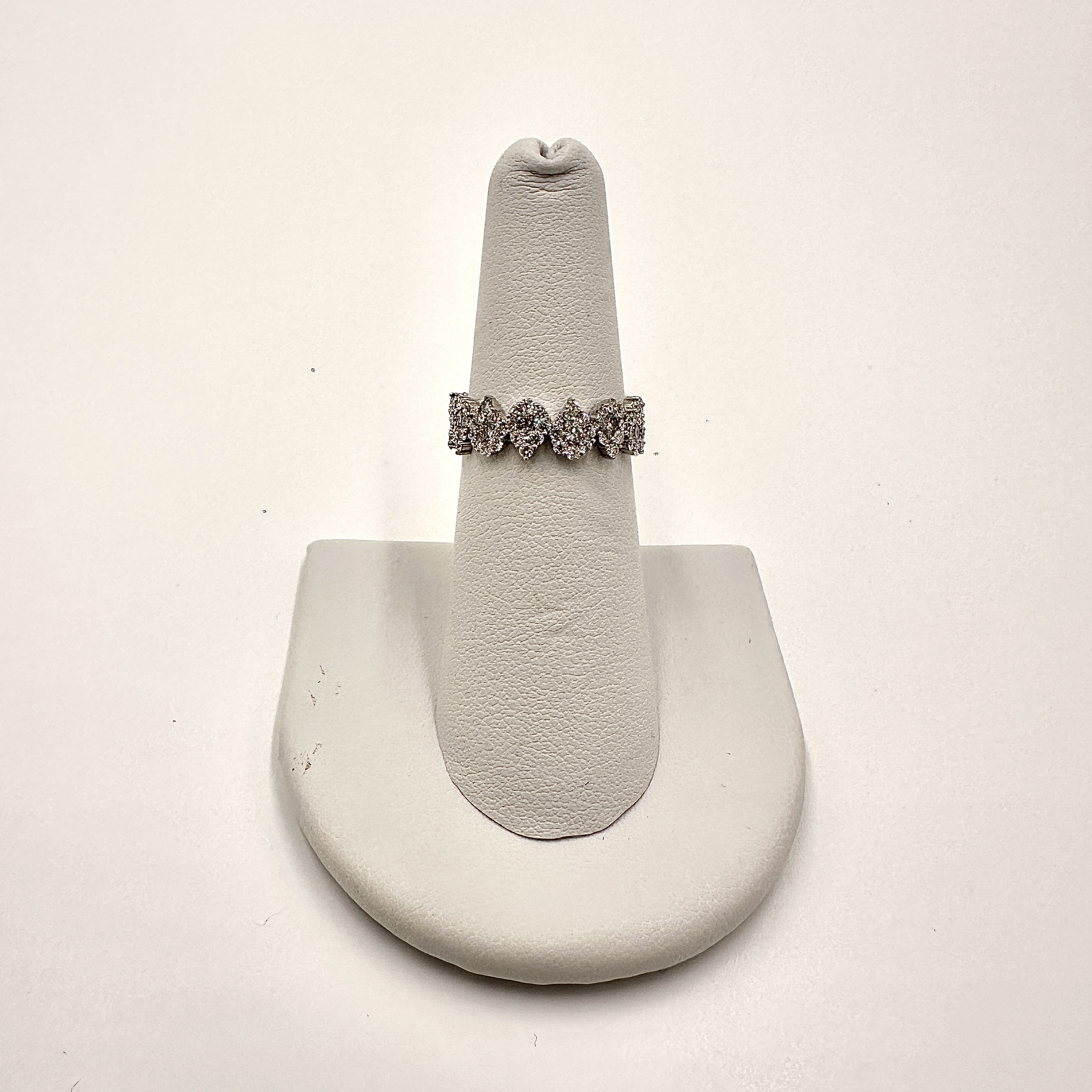 Image of 18 Karat White Gold Pear Shaped Diamond Eternity Ring, Size 6.25 by Marcia McDonough
