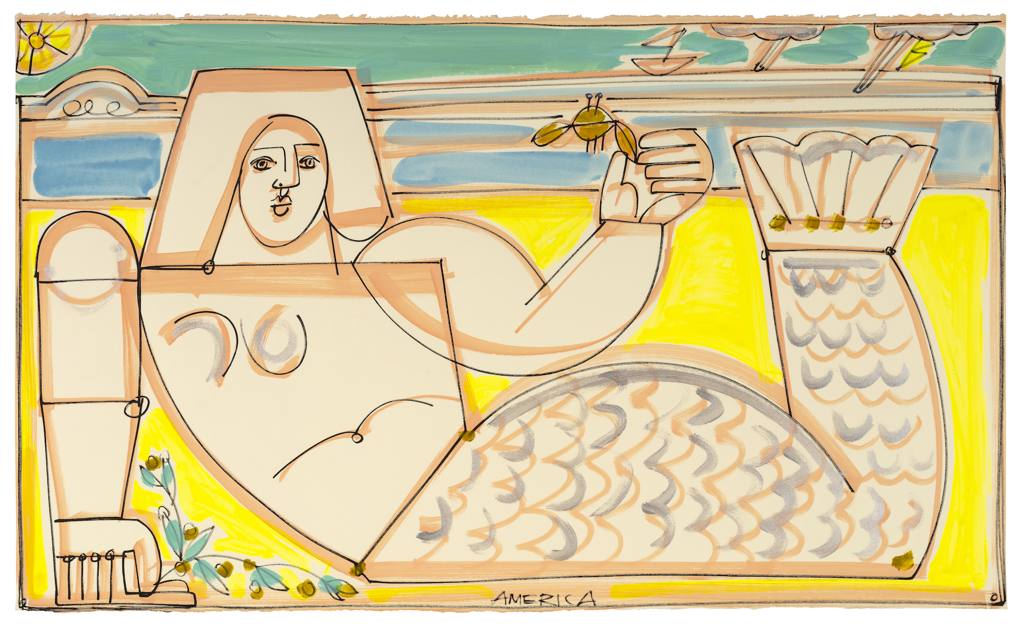 Mermaid and Crab by America Martin Gallery MAR Carmel Fine Art Gallery Carmel, CA