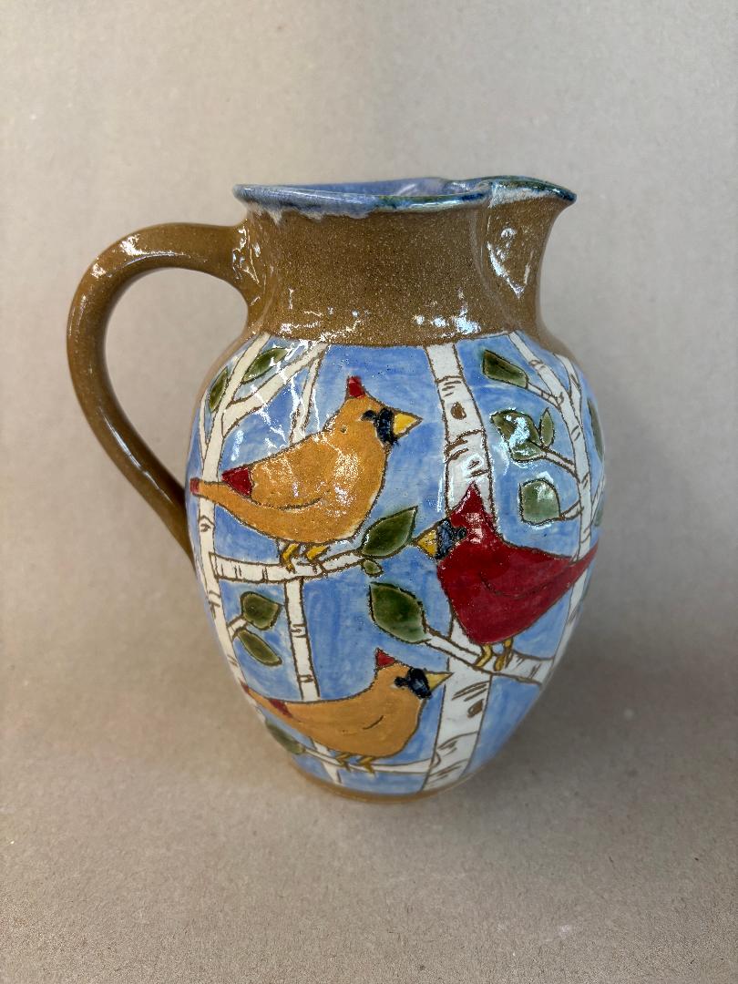 Image of Family of Birds Pitcher by Jeanne Svien Aurelius