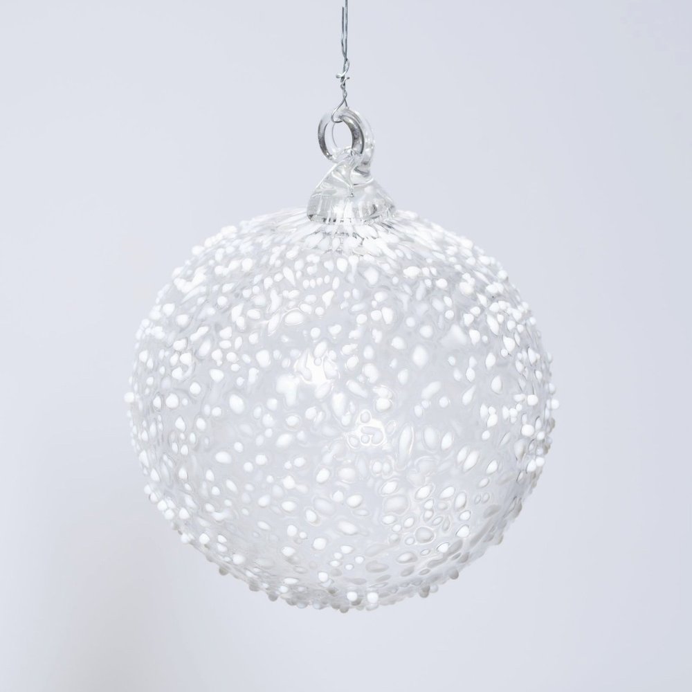 White Snowball Ornament