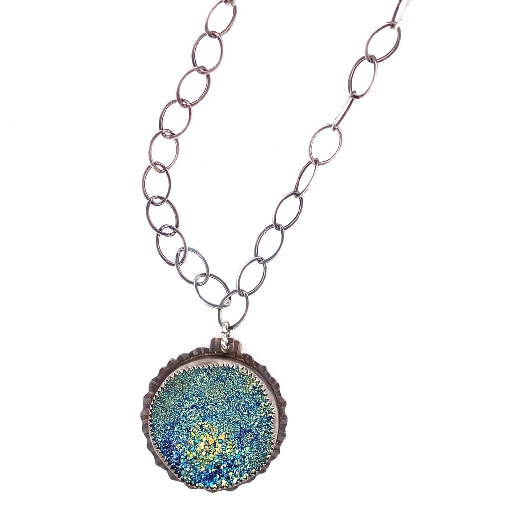 Plated Druzy Sterling Necklace