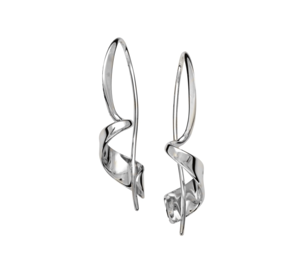 Corkscrew Sterling Silver Earrings, Medium
