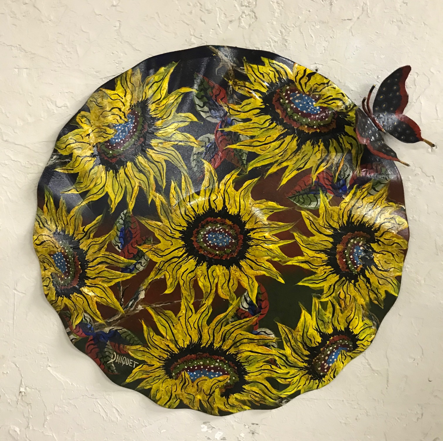 Sunflowers on Fluted Disk