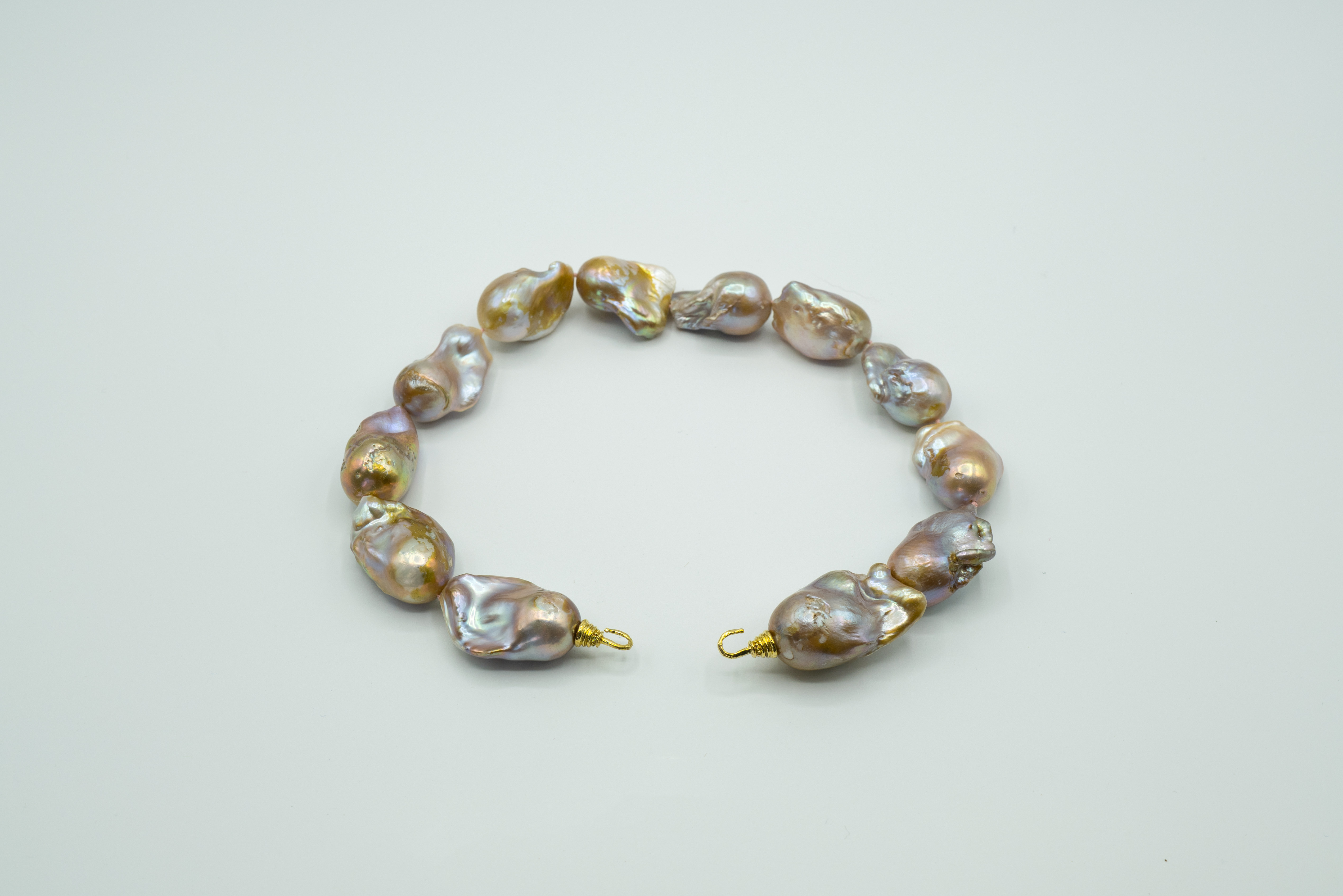 Jumbo Natural Pink/Violet Nucleated Pearls with Hand Cast Brass Hooks