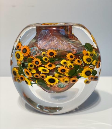 Sunflowers Cased Vase