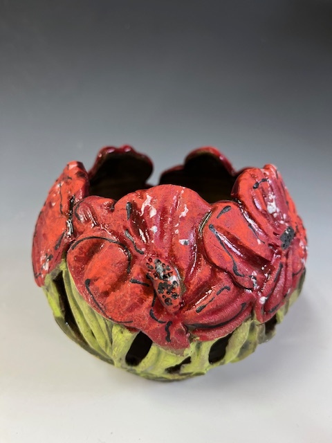 Image of Poppy Rim Candlebowl by Nancy Briggs