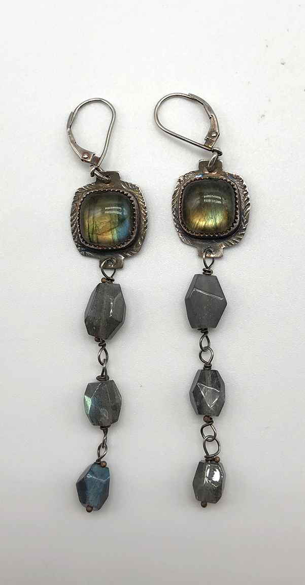 Image 1 for Earrings Sterling Silver and Labradorite Earrings Sterling Silver and Labradorite