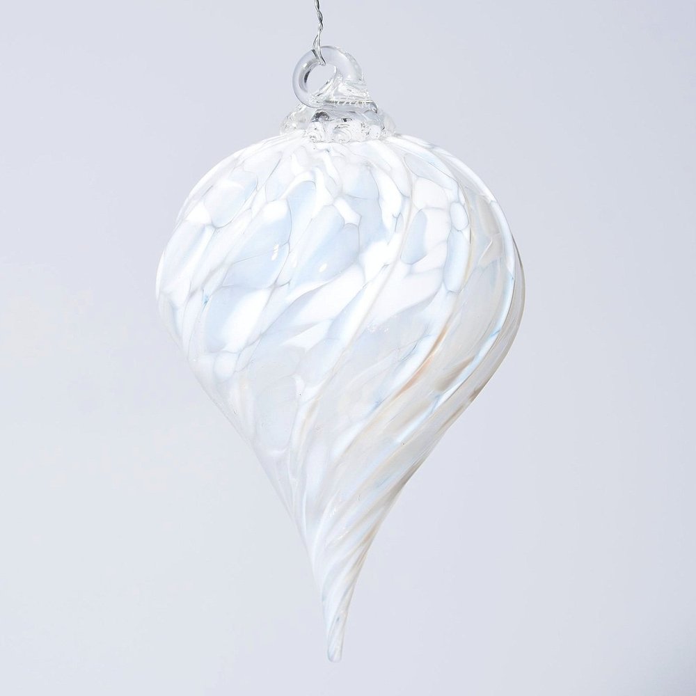 White Teardrop Ornament