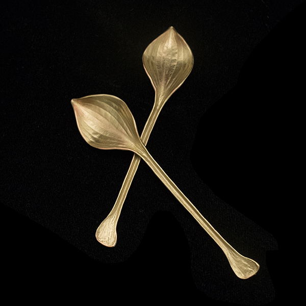 Hosta Spoons - Set of 2, Antique Bronze
