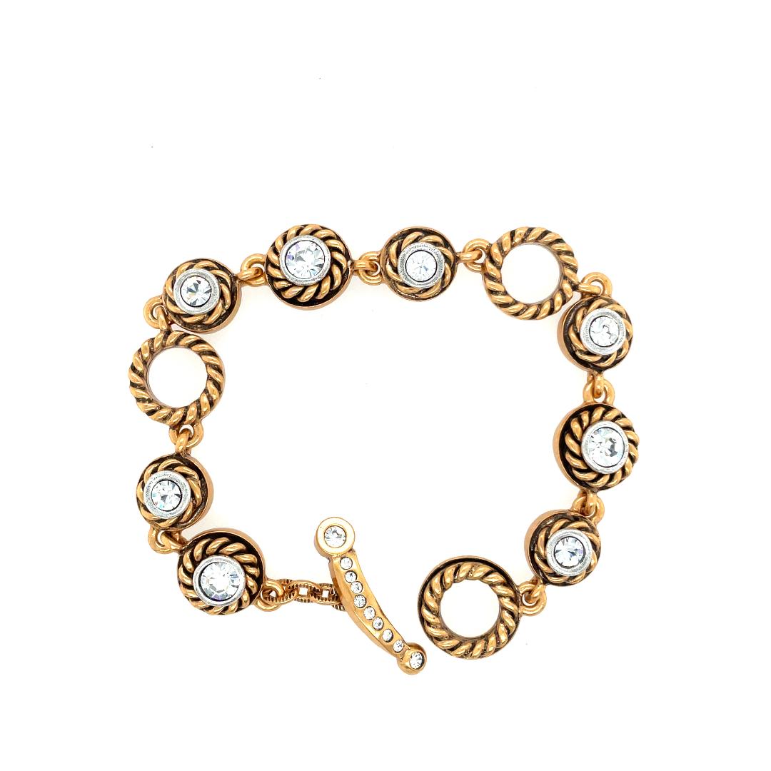 Coriolis Bracelet in Gold, All Crystal