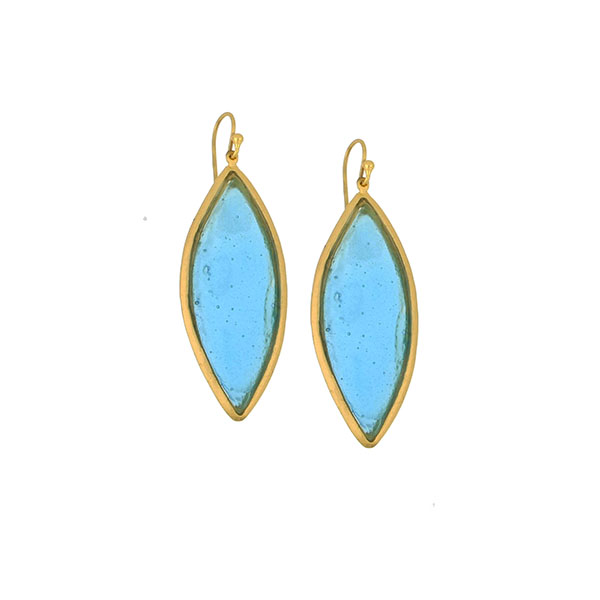 Marquise Large Wire Earrings in Turquoise