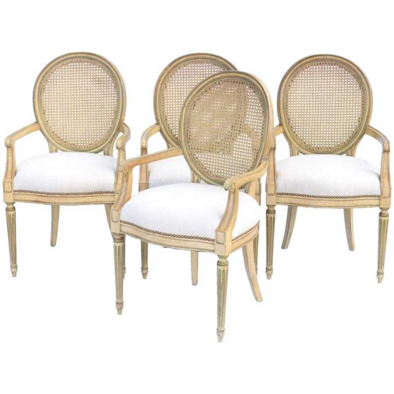 Set of Four Italian Venetian Louis XV Chairs with Original Real Gold G —  The Art of Antiquing