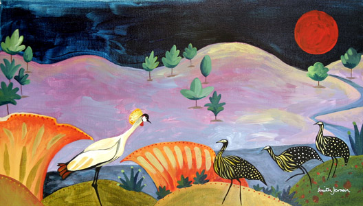 Peacocks Walking by  Anita Jeram - Masterpiece Online