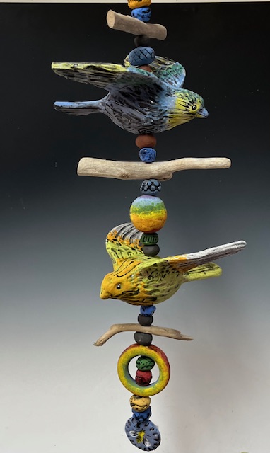 Image of Two Bird Hanging Totem by Nancy Briggs