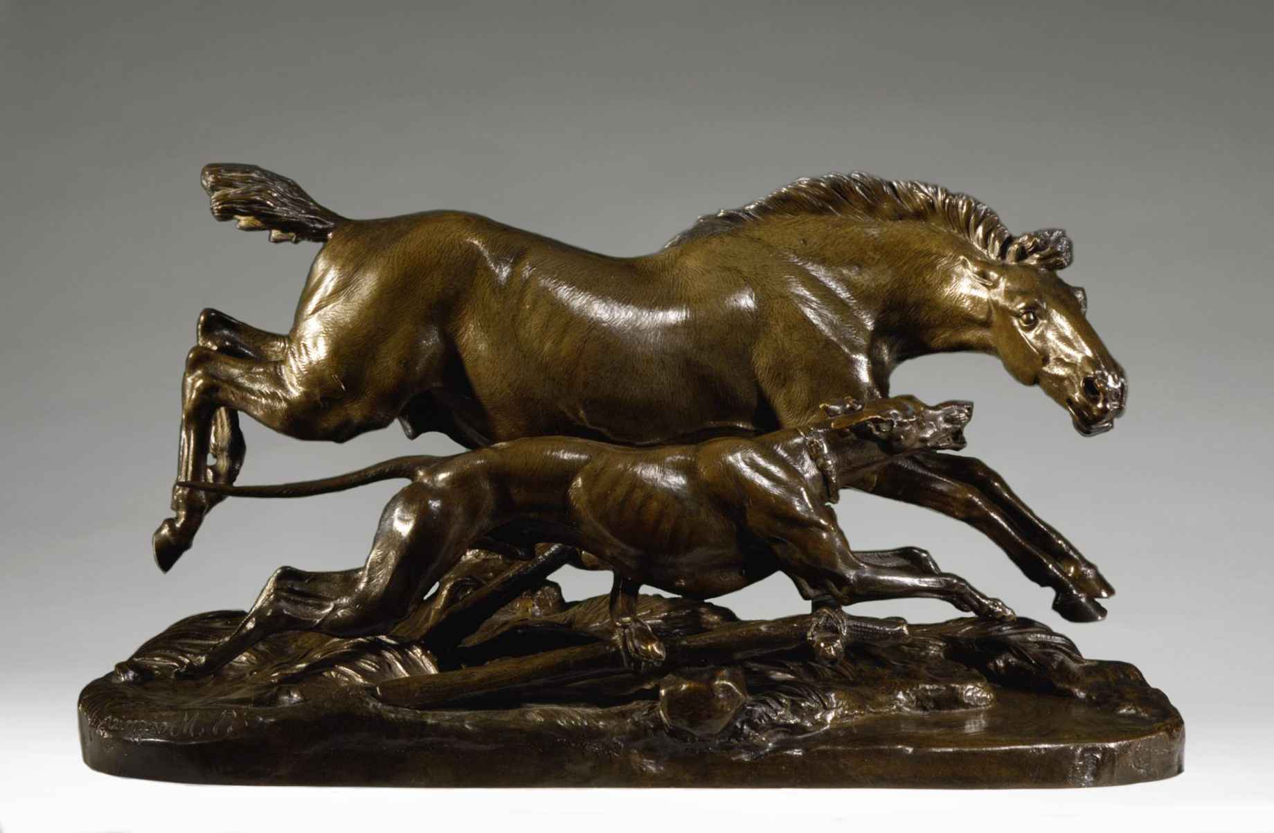 Pony and Greyhound by  Jules Moigniez - Masterpiece Online