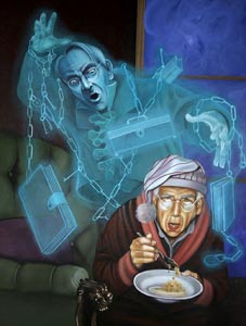 Marley Haunts Scrooge by  Carol Heyer - Masterpiece Online