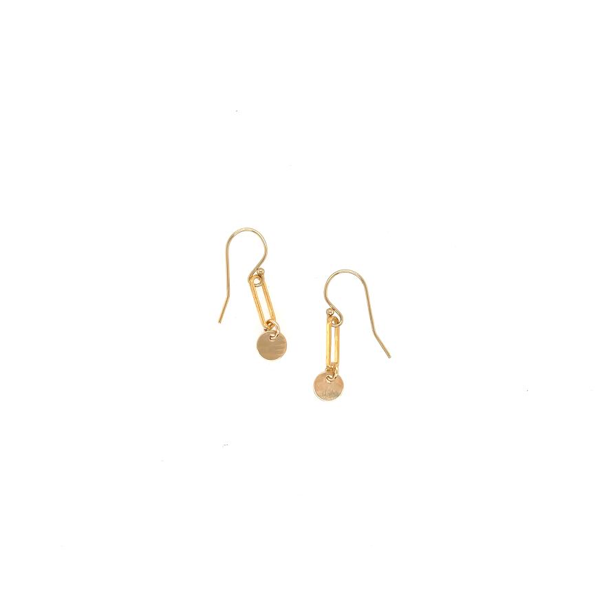 Image for Medium Link Coin Charm Earring, 14k Gold Fill
